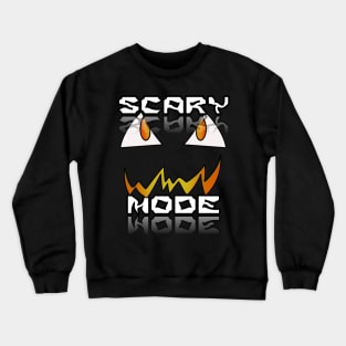 Jack O Lantern Face - Halloween Costume - Scary Mode - Fire Orange Crewneck Sweatshirt